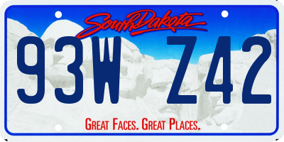 SD license plate 93WZ42