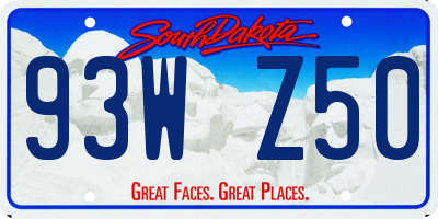 SD license plate 93WZ50