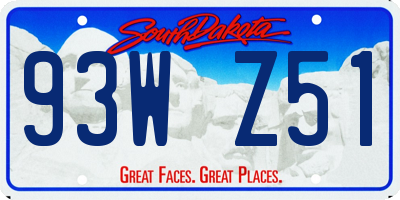 SD license plate 93WZ51