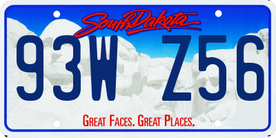 SD license plate 93WZ56
