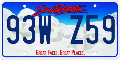 SD license plate 93WZ59