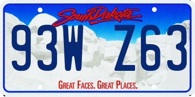 SD license plate 93WZ63