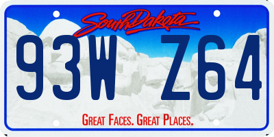 SD license plate 93WZ64