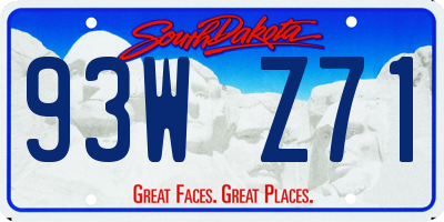 SD license plate 93WZ71
