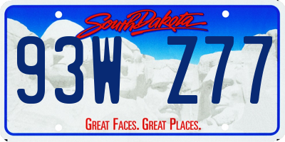 SD license plate 93WZ77
