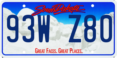 SD license plate 93WZ80