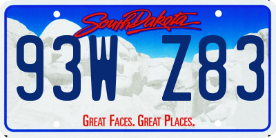 SD license plate 93WZ83