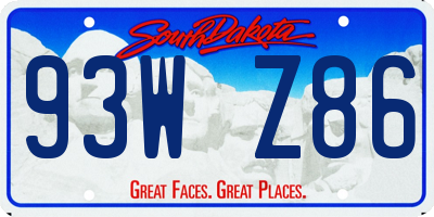 SD license plate 93WZ86