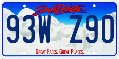 SD license plate 93WZ90