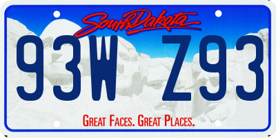 SD license plate 93WZ93