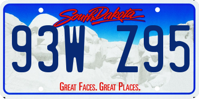 SD license plate 93WZ95