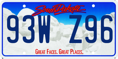 SD license plate 93WZ96