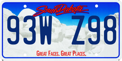 SD license plate 93WZ98