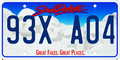 SD license plate 93XA04