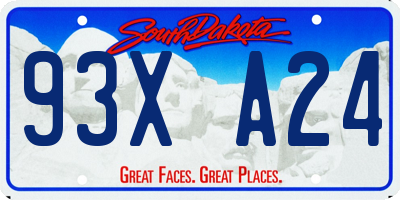 SD license plate 93XA24