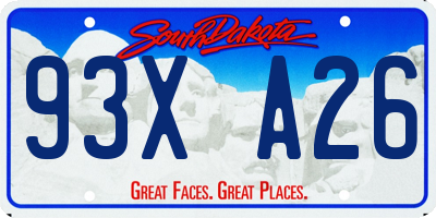 SD license plate 93XA26