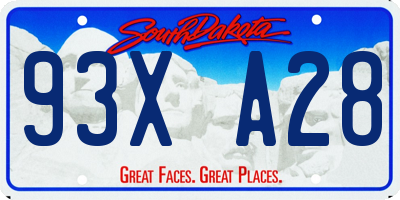 SD license plate 93XA28