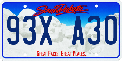 SD license plate 93XA30