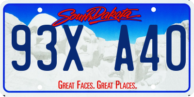 SD license plate 93XA40