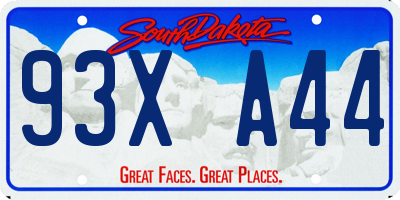 SD license plate 93XA44