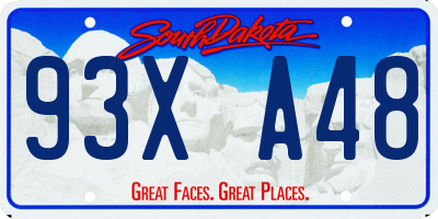 SD license plate 93XA48