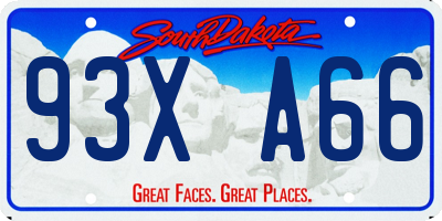 SD license plate 93XA66
