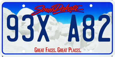 SD license plate 93XA82
