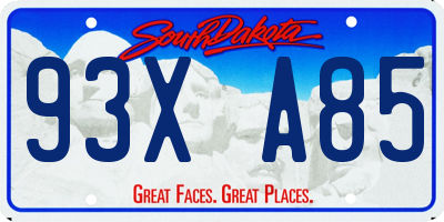 SD license plate 93XA85