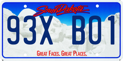 SD license plate 93XB01