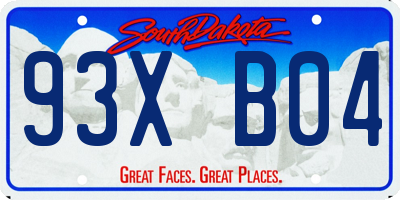 SD license plate 93XB04