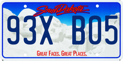 SD license plate 93XB05