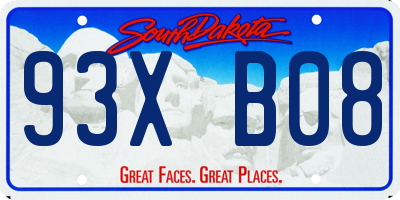 SD license plate 93XB08