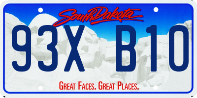 SD license plate 93XB10