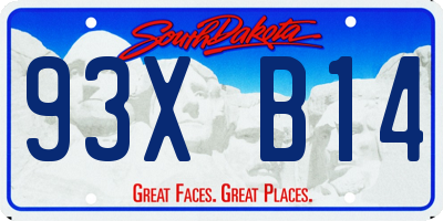 SD license plate 93XB14