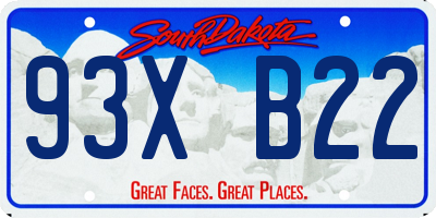 SD license plate 93XB22