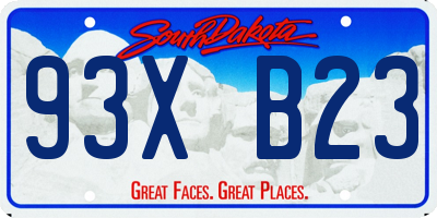 SD license plate 93XB23