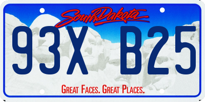 SD license plate 93XB25