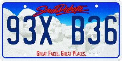 SD license plate 93XB36