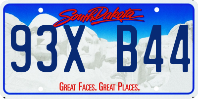SD license plate 93XB44