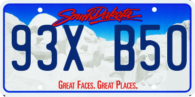 SD license plate 93XB50