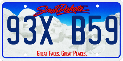 SD license plate 93XB59