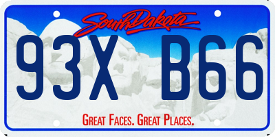 SD license plate 93XB66