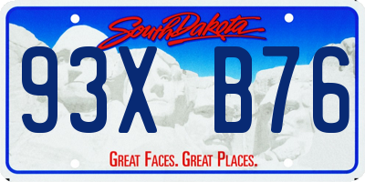 SD license plate 93XB76
