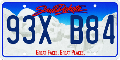SD license plate 93XB84