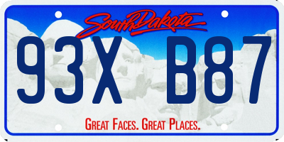 SD license plate 93XB87