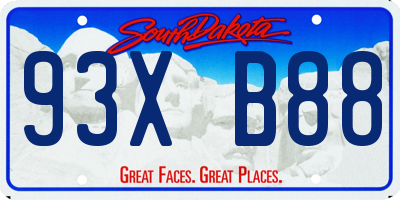 SD license plate 93XB88