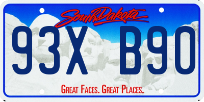 SD license plate 93XB90