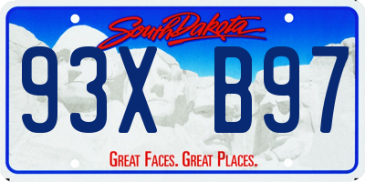 SD license plate 93XB97