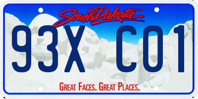 SD license plate 93XC01
