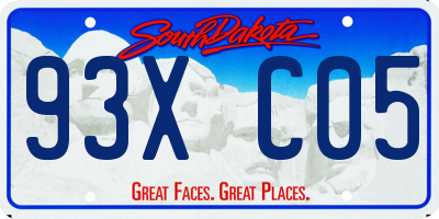 SD license plate 93XC05